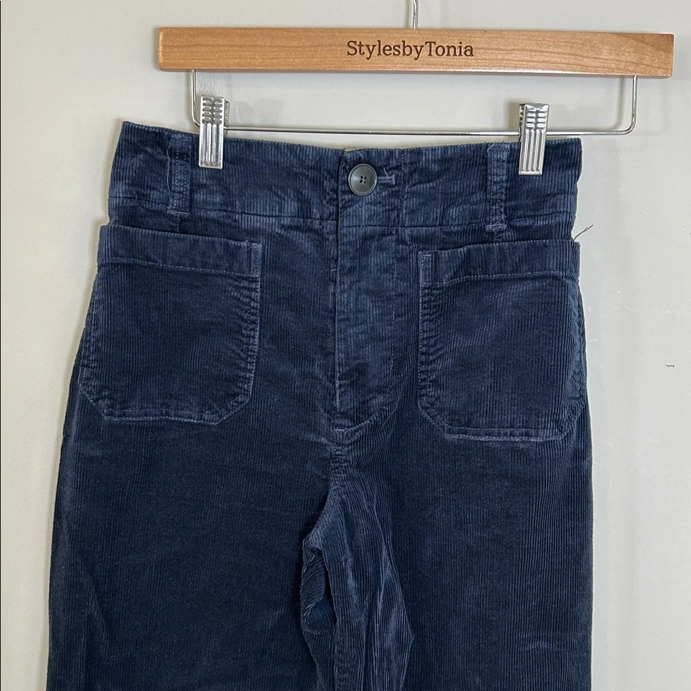 Maeve Corduroy Navy Wide-Leg Pants - Picture 4 of 12